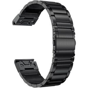 22mm Black Titanium Band Compatible Garmin Fenix 7/6 Pro/ pix Gen 2/Forerunner